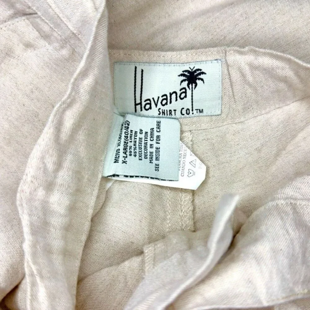 Havana Shirt Co Linen Beach, Coastal Khaki Pant Size: XL 40/42